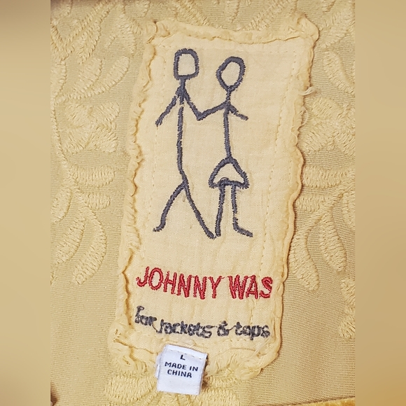 Johnny Was Velvet Gold Embroidered Top - Picture 3 of 4